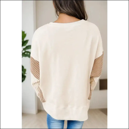 Sassy Slit Color Block Long Sleeve Sweatshirt - Sweatshirts & Hoodies on Sale Worldwide Shipping