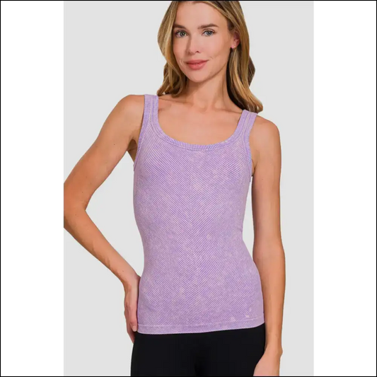 Scoop me Up: Chic Ribbed Neck Tanks for your Wardrobe Glow-up! 😄 - Lavender / L/xl - Tank Tops on Sale Worldwide Shipping