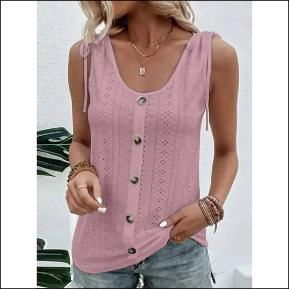Scoop Neck Sleeveless Plaid Tank Top - Mauve / 4xl - Tops on Sale Worldwide Shipping