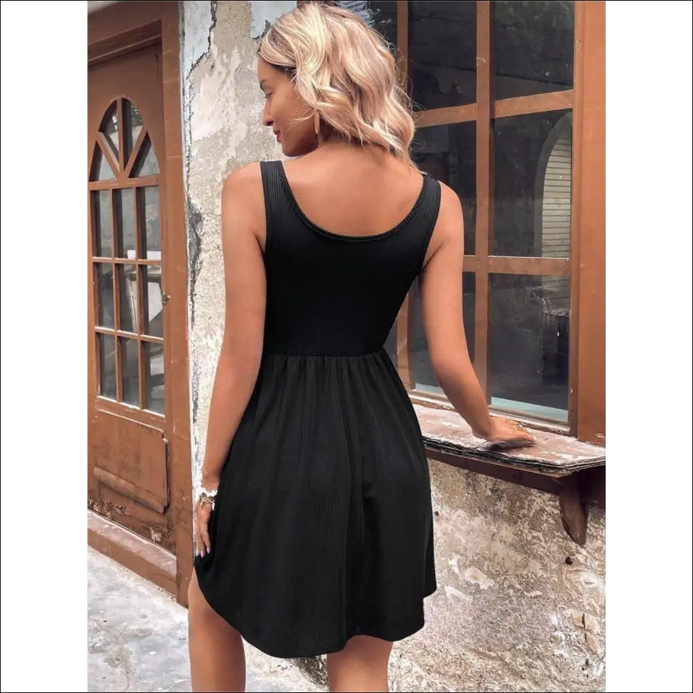 Scoop Neck Wide Strap Mini Tank Dress - Dresses on Sale Worldwide Shipping