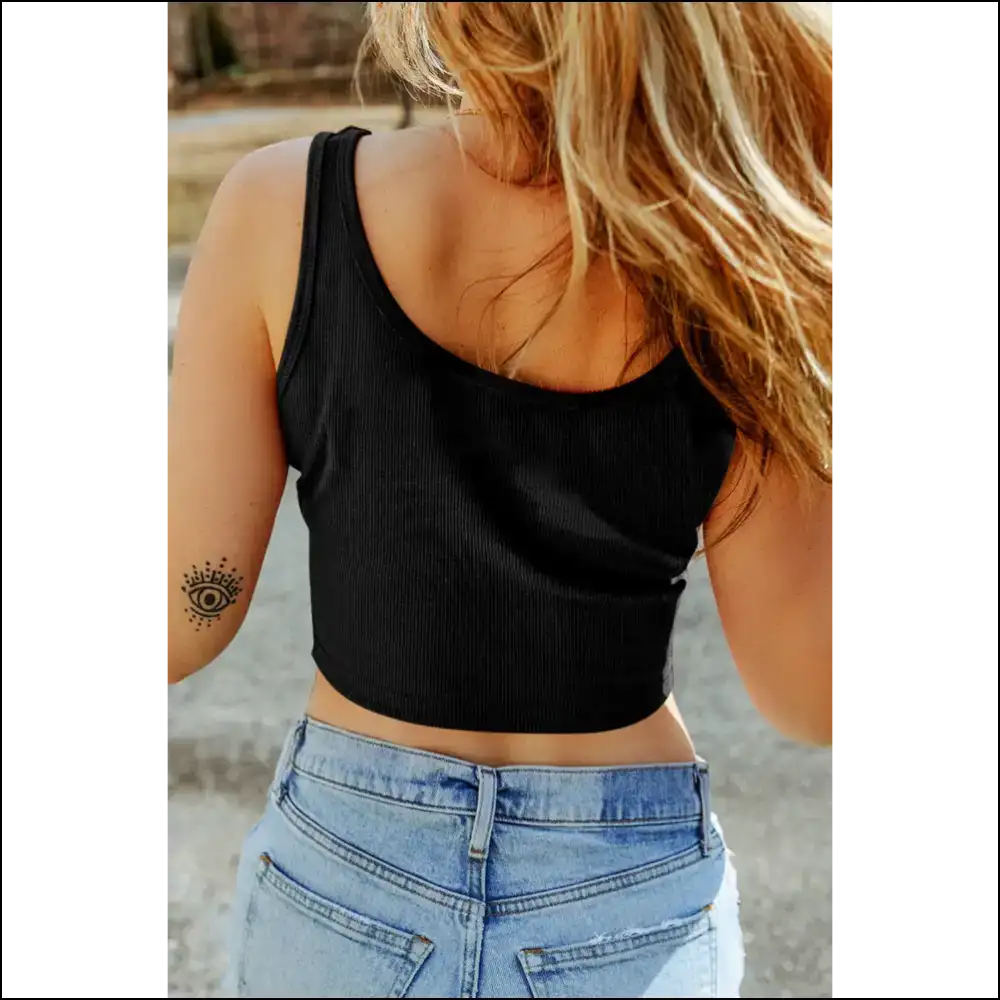 Scoop Neck Wide Strap Tank - Effortless Chic - Tops on Sale Worldwide Shipping