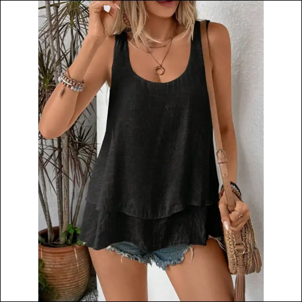 Scoop Neck your Way to Fabulousness with Needful Things Tank Tops! 😎✨ - Black / s - Tops on Sale Worldwide Shipping