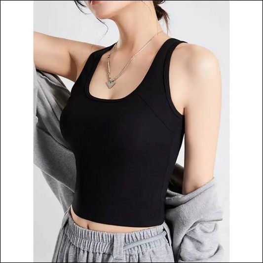 Scoop your Way to Wow with Needful Things’ Crisscross Cove! 😍✨ - Black / s - Tank Tops on Sale Worldwide Shipping