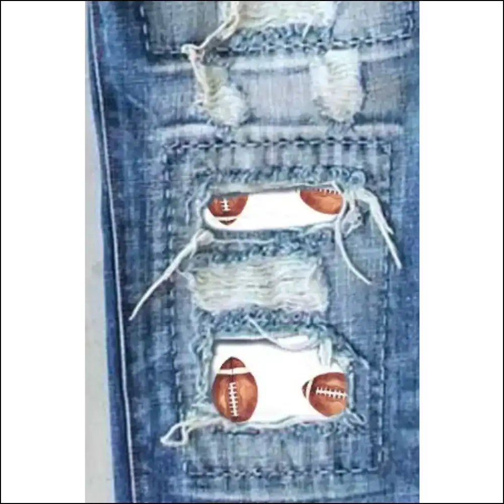 Score Big in Comfort: Distressed Football Straight Jeans for your Style Touchdown! 🏈 - on Sale Worldwide Shipping