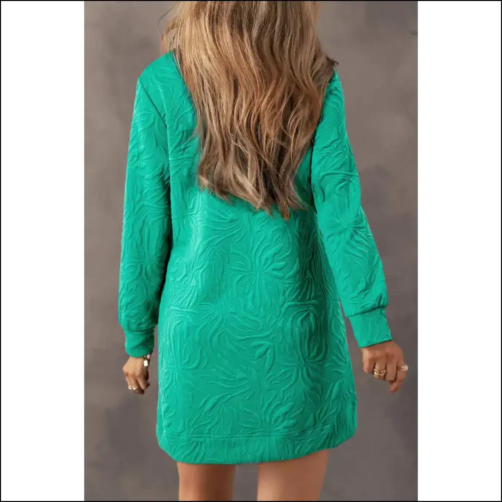 Sea Green Jacquard Mini Dress: Sexy Needful Things Approved! 👗💚 - Short Dresses on Sale Worldwide Shipping