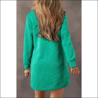 Sea Green Jacquard Mini Dress: Sexy Needful Things Approved! 👗💚 - Short Dresses on Sale Worldwide Shipping