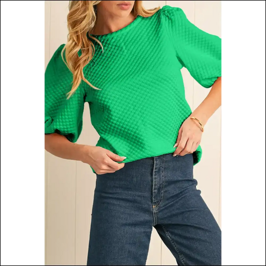 Sea Green Puff Sleeve Blouse Instant Compliment Generator - s - Blouses on Sale Worldwide Shipping