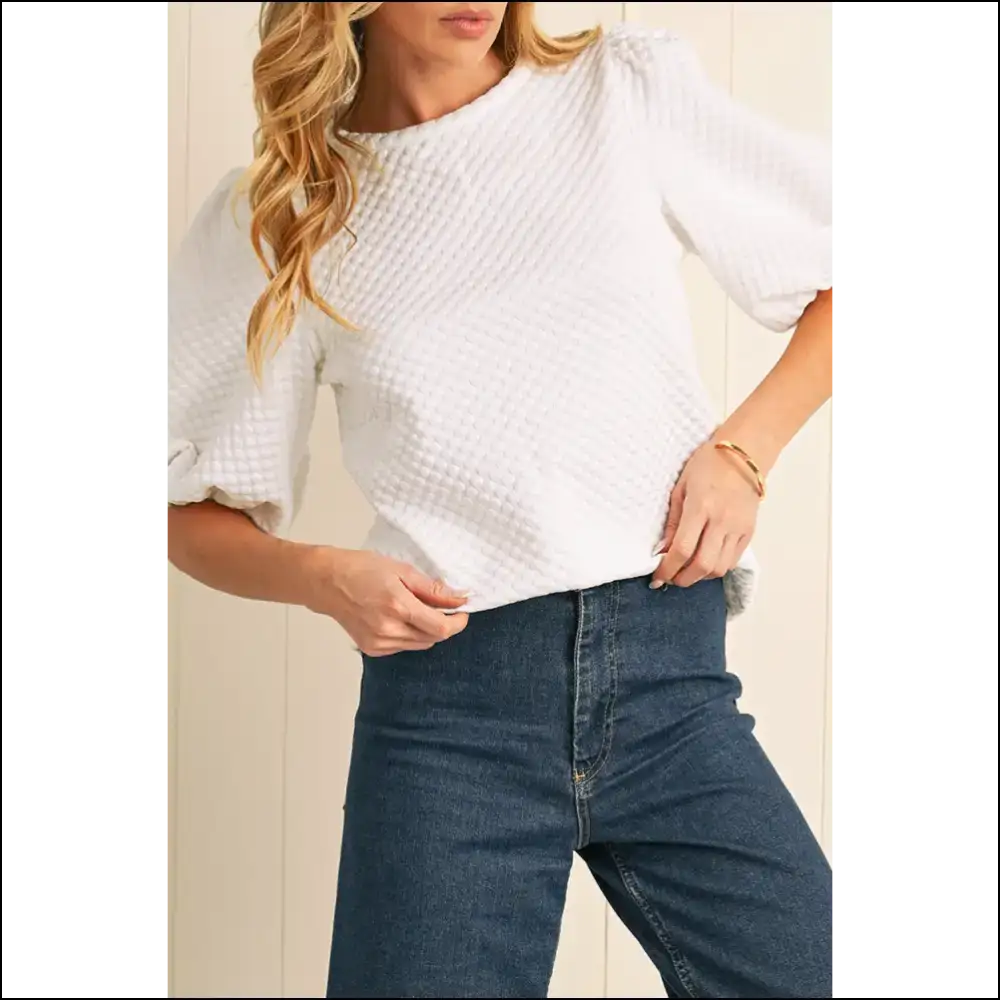 Sea Green Puff Sleeve Blouse Instant Compliment Generator - White / s - Blouses on Sale Worldwide Shipping