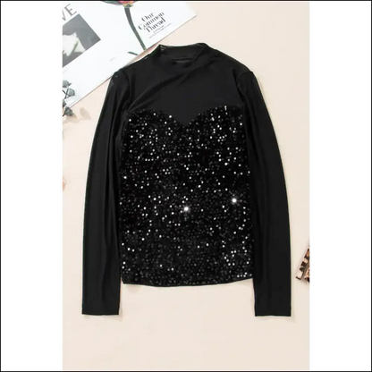 Sequin Shenanigans: Black Sheer Mayhem from Needful Things ?🖤 - Blouses on Sale Worldwide Shipping