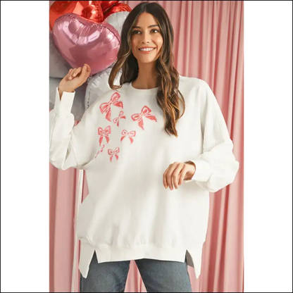 Sequin Sweatshirt: Bow Down Bitches ✨ (glamorous White Sequin) - Sweatshirts & Hoodies on Sale Worldwide Shipping