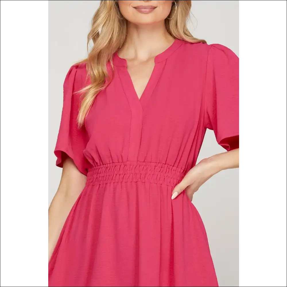 Chic Ruffled Hem Flutter Sleeve Mini Dress - Dresses on Sale Worldwide Shipping