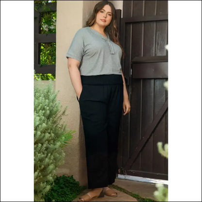 Shirred High Waist Wide Leg Pants: Making your Butt Look Good. Needful Things. 🍑 - Pants on Sale Worldwide Shipping