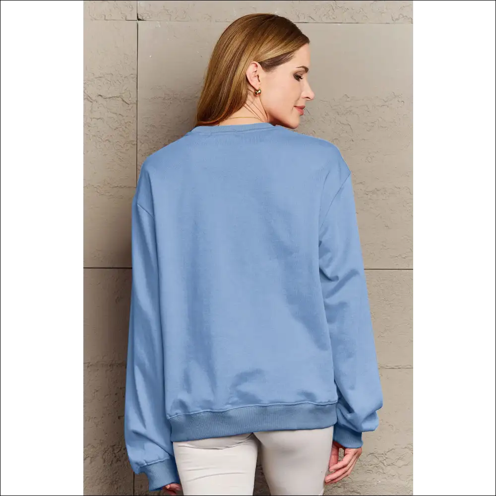 Simply Love 2024 Round Neck Dropped Shoulder Sweatshirt - Sweatshirts & Hoodies on Sale Worldwide Shipping