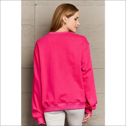 Simply Love 2024 Round Neck Dropped Shoulder Sweatshirt - Sweatshirts & Hoodies on Sale Worldwide Shipping