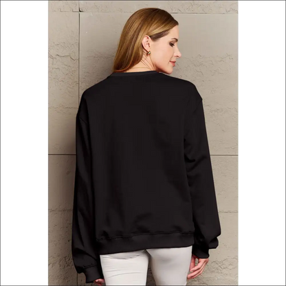 Simply Love 2024 Round Neck Dropped Shoulder Sweatshirt - Sweatshirts & Hoodies on Sale Worldwide Shipping