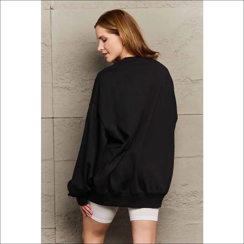 Simply Love Earth & Moon Graphic Sweatshirt - Sweatshirts Hoodies on Sale Worldwide Shipping