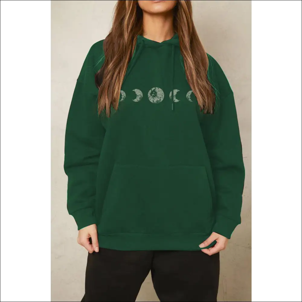 Simply Love Lunar Phase Graphic Hoodie - Hoodies Sweatshirts & on Sale Worldwide Shipping