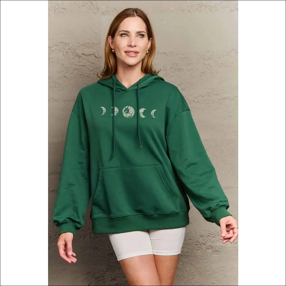 Simply Love Lunar Phase Graphic Hoodie - Hoodies Sweatshirts & on Sale Worldwide Shipping