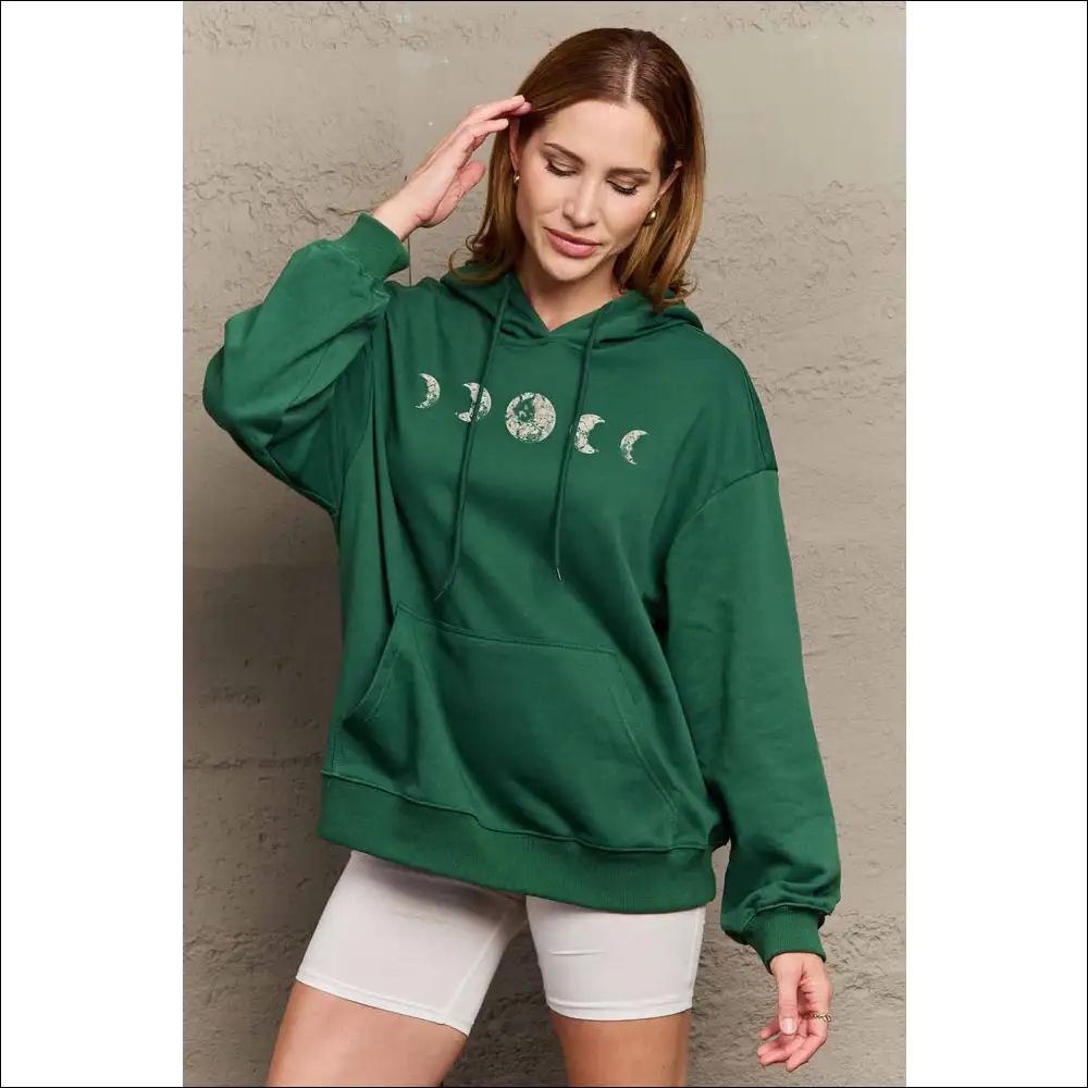 Simply Love Lunar Phase Graphic Hoodie - Hoodies Sweatshirts & on Sale Worldwide Shipping