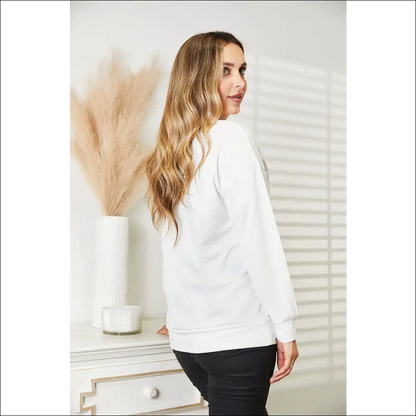 Simply Love Graphic Dropped Shoulder Sweatshirt - Sweatshirts & Hoodies on Sale Worldwide Shipping