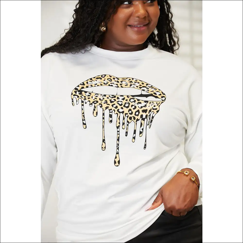 Simply Love Graphic Dropped Shoulder Sweatshirt - Sweatshirts & Hoodies on Sale Worldwide Shipping