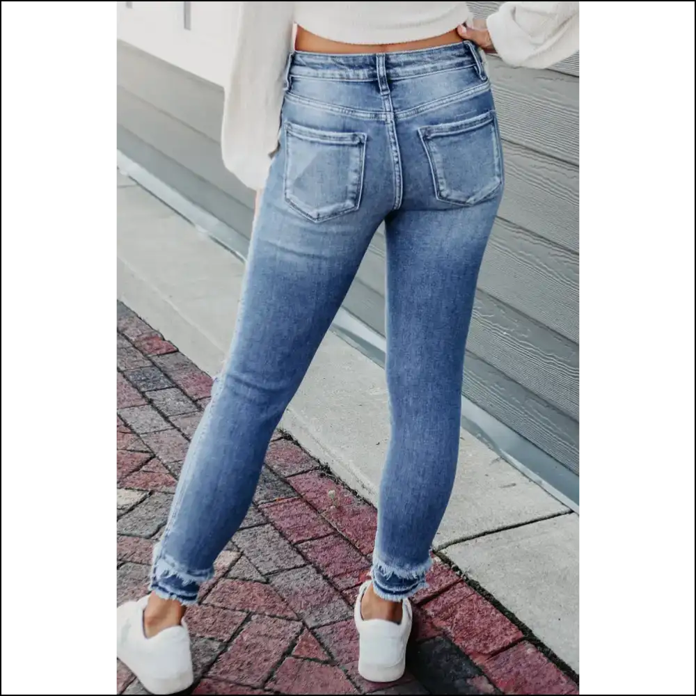 Skinny Jeans so Good They’re Distressed Hem Cropped 😈 Needful Things - on Sale Worldwide Shipping