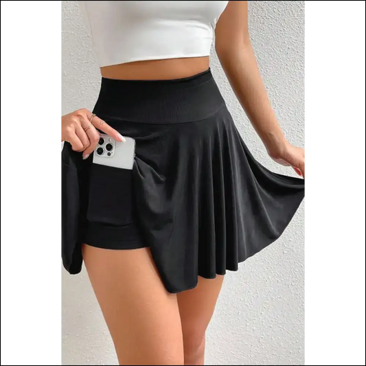 Skort: Needful Things’ High Waist Pocketed Panty Dropper 😈 - Black / s - Shorts on Sale Worldwide Shipping