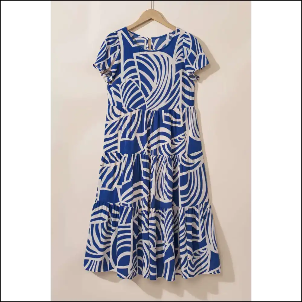 Sky Blue Boho Abstract Dress: from ?Meh’ to ?Omgoddess!’ 💙 Needful Things - Midi Dresses on Sale Worldwide Shipping
