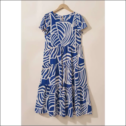 Sky Blue Boho Abstract Dress: from ?Meh’ to ?Omgoddess!’ 💙 Needful Things - Midi Dresses on Sale Worldwide Shipping