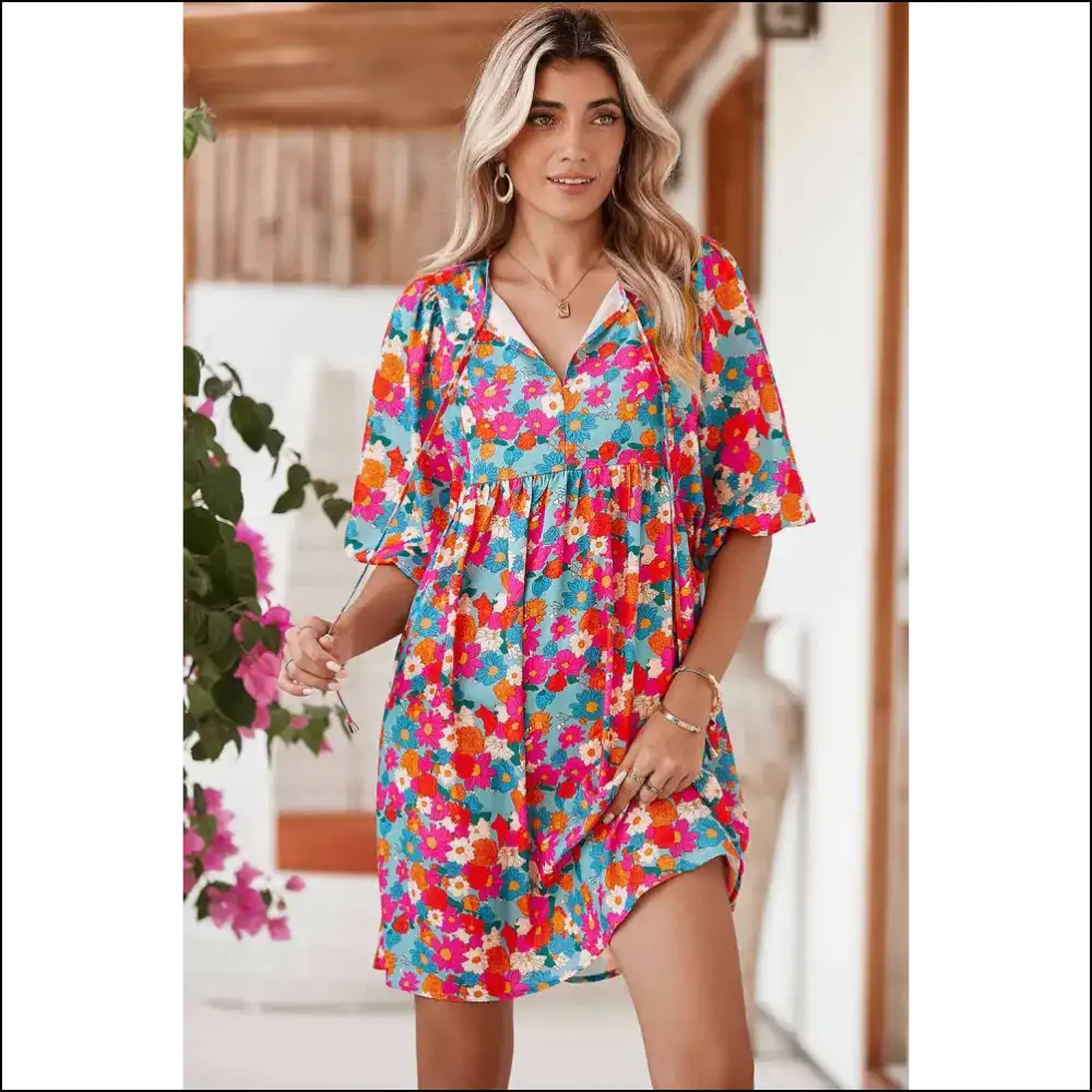 Sky Blue Boho Dress: Bohemian Rhapsody in (Cute!) - Short Dresses on Sale Worldwide Shipping