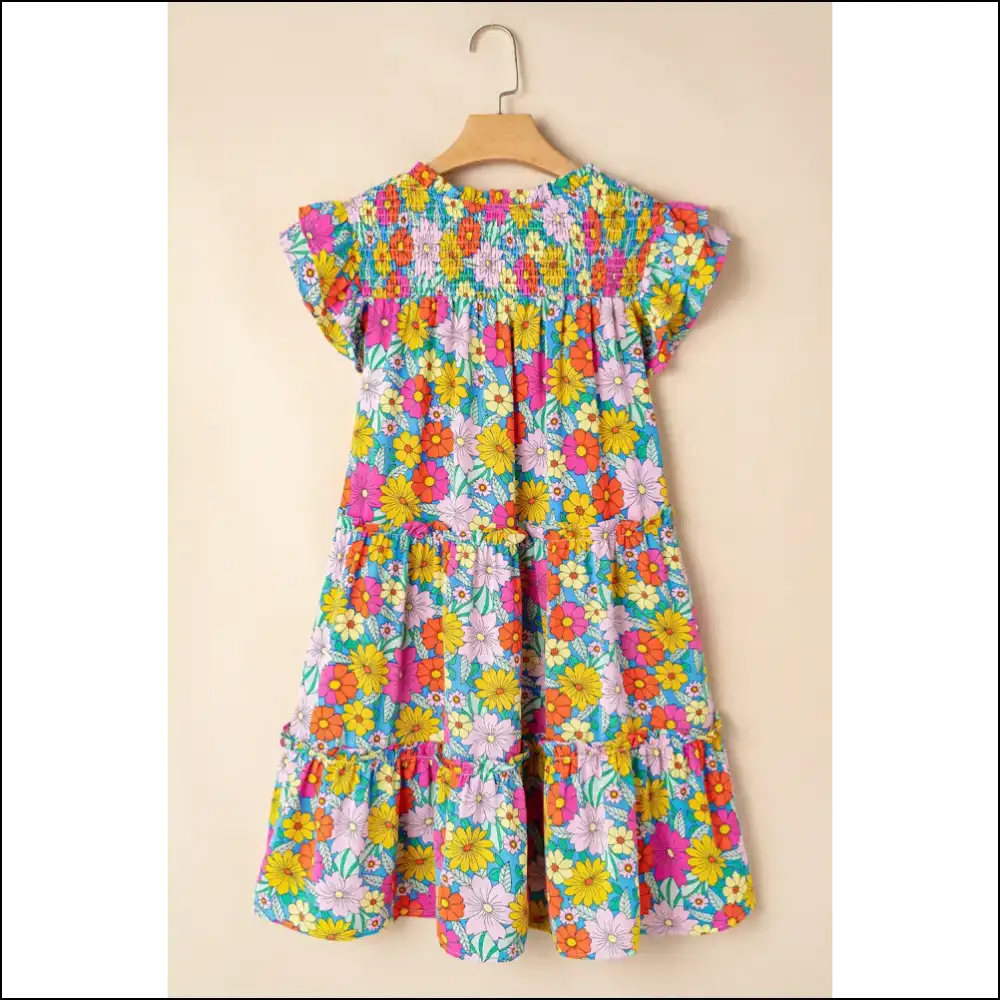 Sky Blue Floral Dress: Hugs & no Regrets from Needful Things 💙 - Short Dresses on Sale Worldwide Shipping
