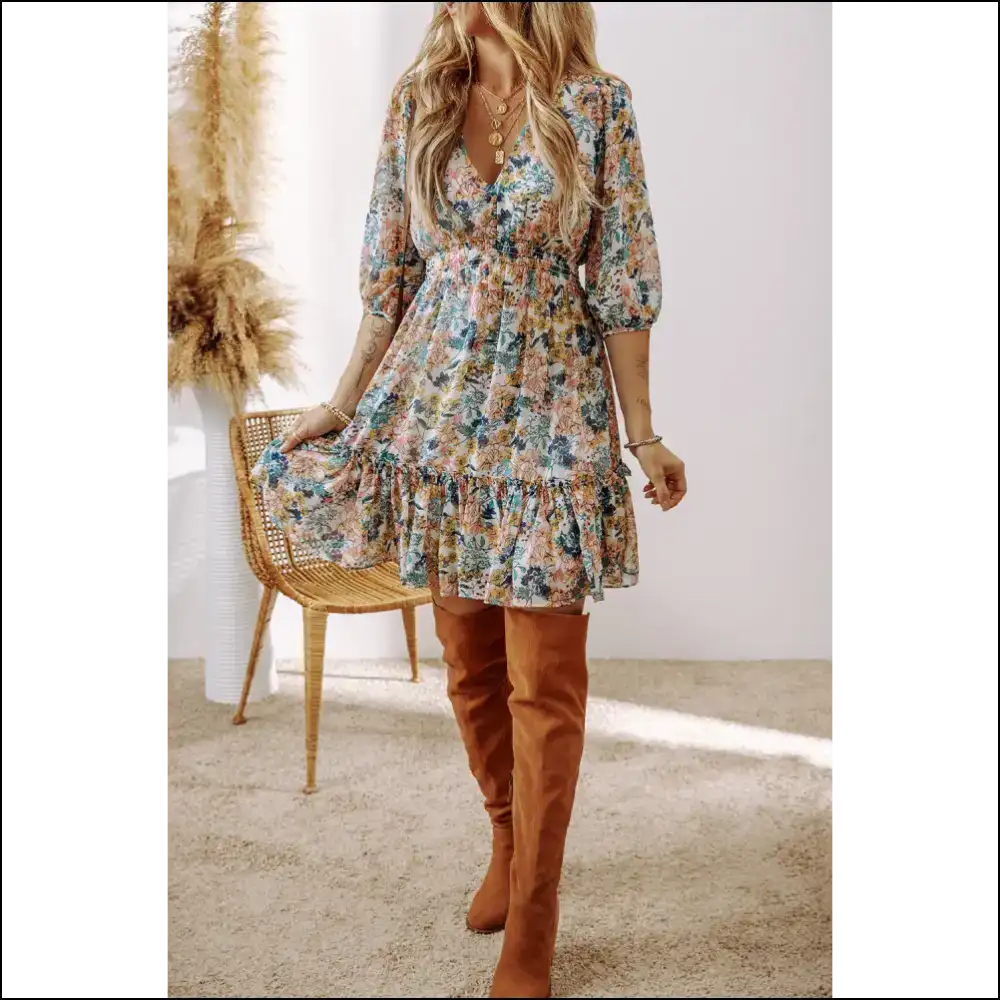 Sky Blue Floral Dress: so Cute It’s Practically Illegal 💙 Needful Things - Short Dresses on Sale Worldwide Shipping