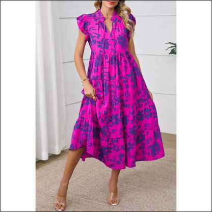 Sky Blue Floral Maxi Dress: Ditch Pants Embrace Plants! Needful Things 👗 - Rose / s - Dresses on Sale Worldwide Shipping