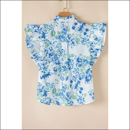 Sky Blue Floral Shirt your Closet will Thank - Blouses on Sale Worldwide Shipping