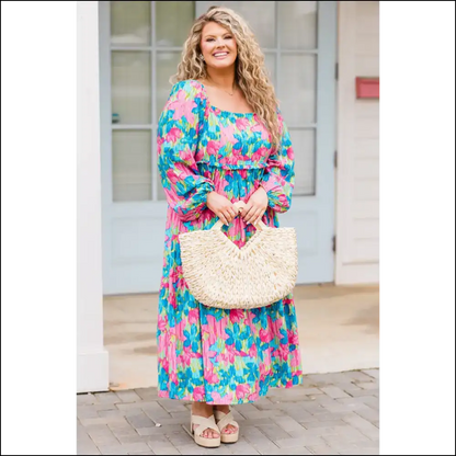 Sky Blue Floral Size Maxi Dress: Bloom Baby Bloom! 🌼 Needful Things - Plus Dresses on Sale Worldwide Shipping