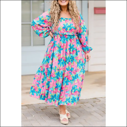 Sky Blue Floral Size Maxi Dress: Bloom Baby Bloom! 🌼 Needful Things - 1x - Plus Dresses on Sale Worldwide Shipping