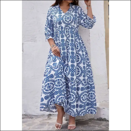 Sky Blue Maxi Dress: Queen Size Dress? we Got you Boo! 👑 - 1x - Plus Dresses on Sale Worldwide Shipping