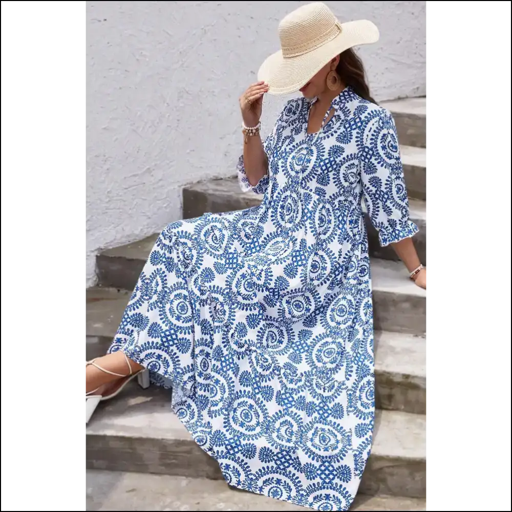 Sky Blue Maxi Dress: Queen Size Dress? we Got you Boo! 👑 - Plus Dresses on Sale Worldwide Shipping