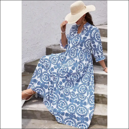 Sky Blue Maxi Dress: Queen Size Dress? we Got you Boo! 👑 - Plus Dresses on Sale Worldwide Shipping
