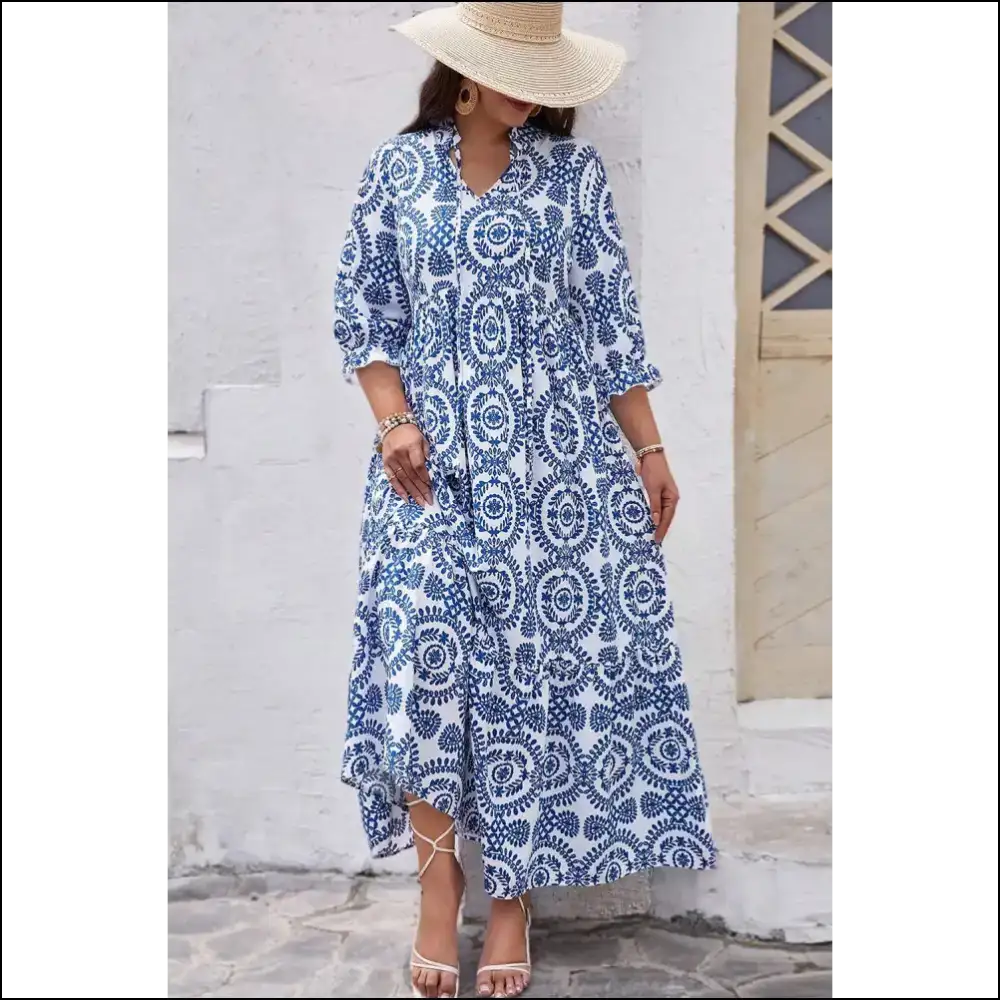 Sky Blue Maxi Dress: Queen Size Dress? we Got you Boo! 👑 - Plus Dresses on Sale Worldwide Shipping