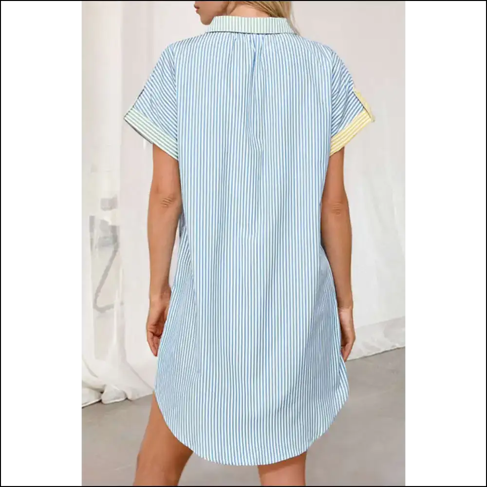 Sky Blue Mini Shirt Dress: Dress to Impress or Don’t. Needful Things 😉 - Short Dresses on Sale Worldwide Shipping