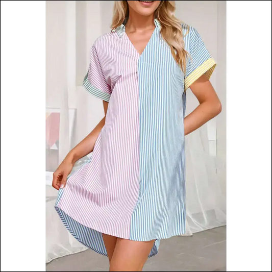 Sky Blue Mini Shirt Dress: Dress to Impress or Don’t. Needful Things 😉 - s - Short Dresses on Sale Worldwide Shipping