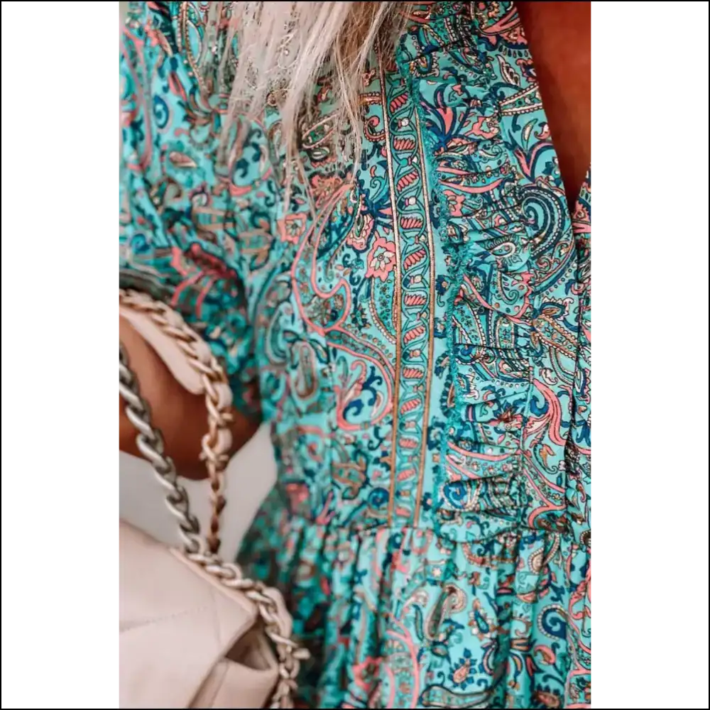 Sky Blue Paisley Maxi Dress: Goddess or Comfy Couch? Needful Things 💙 - Dresses on Sale Worldwide Shipping