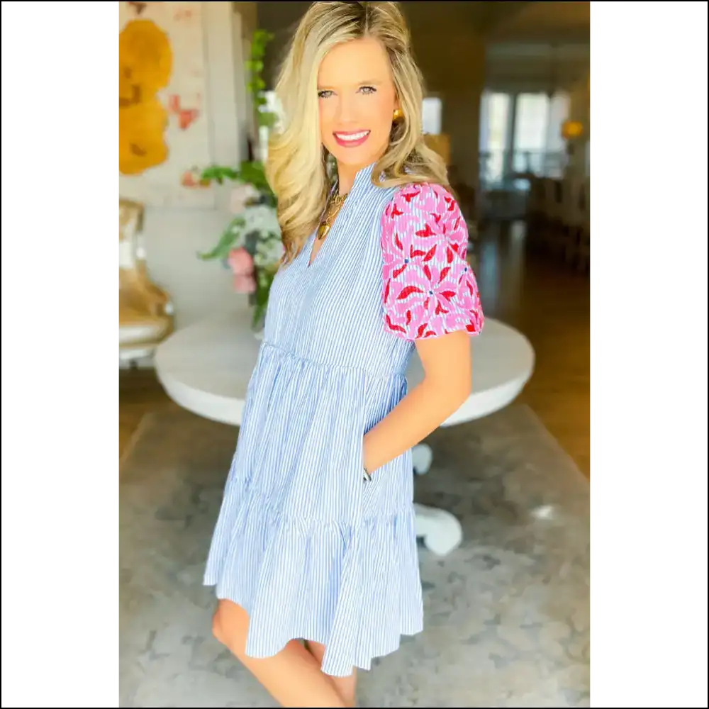 Sky Blue Stripe Dress: Garden Goddess or Accidental Cult Leader? Needful Things 💙 - Short Dresses on Sale Worldwide Shipping