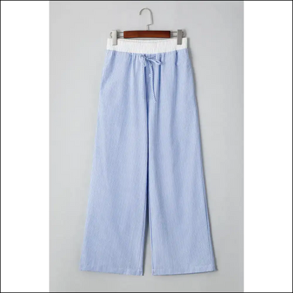 Sky Blue Stripe Pants: Turning Heads & High Waist-ing Potential 💙 Needful Things - Pants on Sale Worldwide Shipping