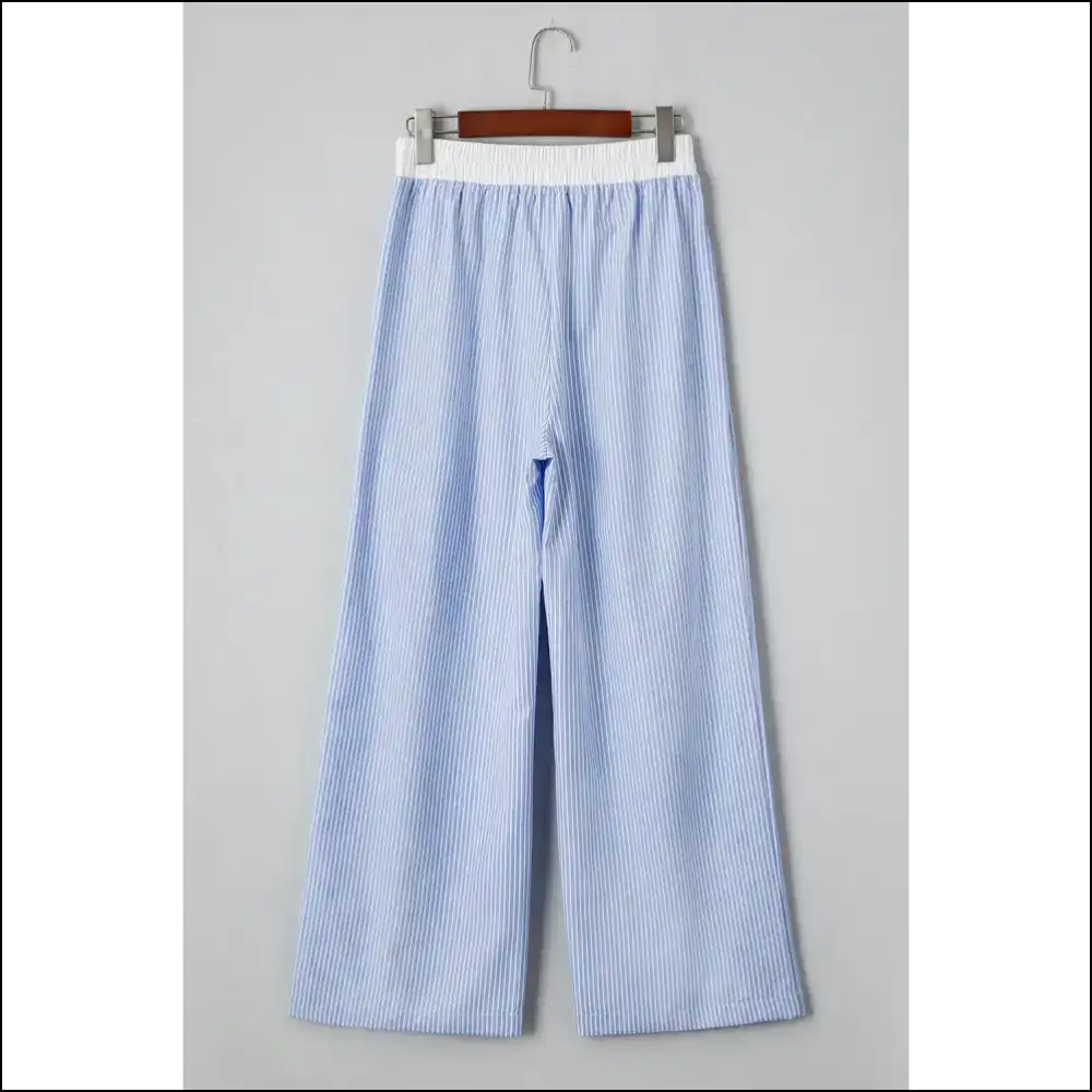Sky Blue Stripe Pants: Turning Heads & High Waist-ing Potential 💙 Needful Things - Pants on Sale Worldwide Shipping
