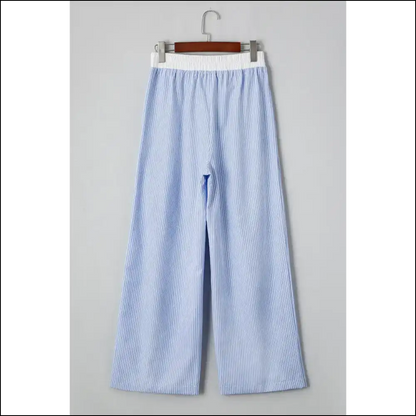 Sky Blue Stripe Pants: Turning Heads & High Waist-ing Potential 💙 Needful Things - Pants on Sale Worldwide Shipping
