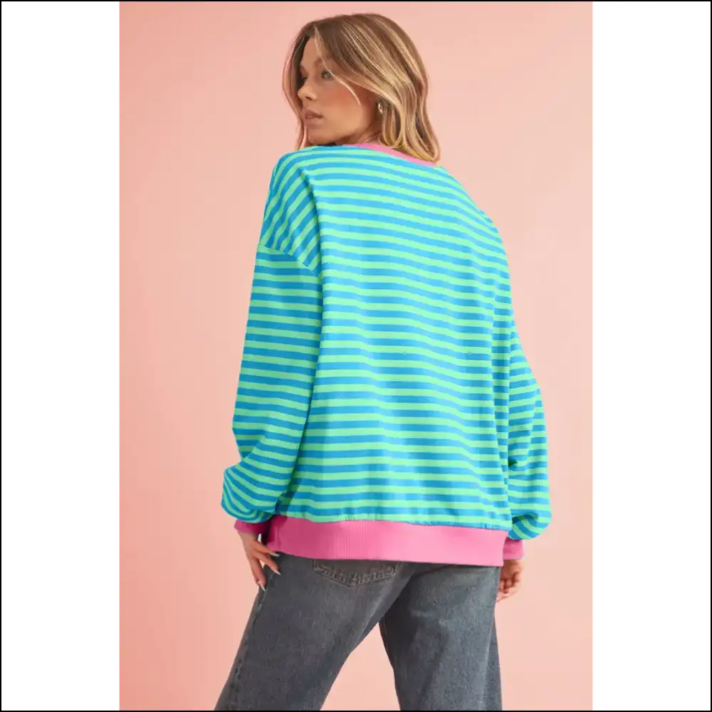 Sky Blue Stripe Pullover: Comfy and Stylish (finally!) - Sweatshirts & Hoodies on Sale Worldwide Shipping