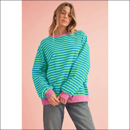 Sky Blue Stripe Pullover: Comfy and Stylish (finally!) - Sweatshirts & Hoodies on Sale Worldwide Shipping