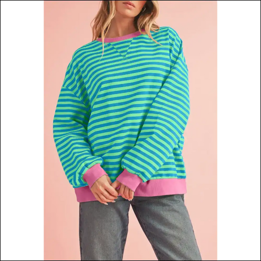 Sky Blue Stripe Pullover: Comfy and Stylish (finally!) - s - Sweatshirts & Hoodies on Sale Worldwide Shipping